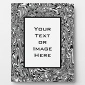 Abstrakter Schwarz-Weiß-Swirl Fotoplatte (Vorderseite)