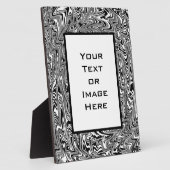 Abstrakter Schwarz-Weiß-Swirl Fotoplatte (Seite)