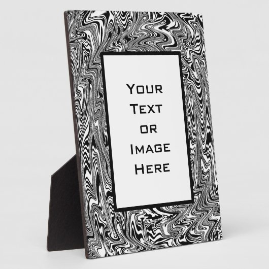 Abstrakter Schwarz-Weiß-Swirl Fotoplatte (Seite)