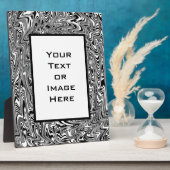 Abstrakter Schwarz-Weiß-Swirl Fotoplatte (Seite)