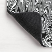 Abstrakter Schwarz-Weiß-Swirl Mousepad (Ecke)