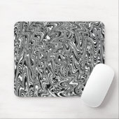 Abstrakter Schwarz-Weiß-Swirl Mousepad (Mit Mouse)