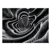 Abstrakter Schwarz-Weiß-Swirl Poster (Vorderseite)