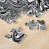 Abstrakter Schwarz-Weiß-Swirl Puzzle (Seite)