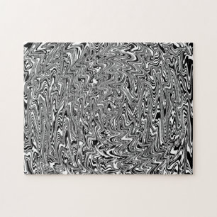 Abstrakter Schwarz-Weiß-Swirl Puzzle