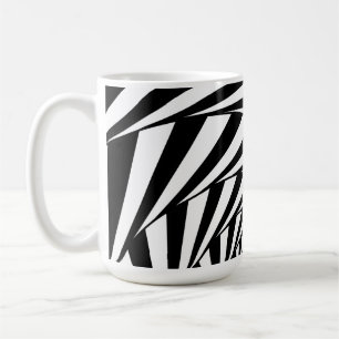 Abstrakter Schwarz-Weiß-Wirbel-Spiral-Becher Kaffeetasse