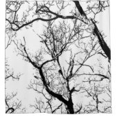 Abstrakter Schwarz-weißer Mondbaum des Duschvorhang (Vorderseite)