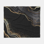 abstrakter schwarzer Agerhintergrund mit goldenen  Fleecedecke (Vorderseite (Horizontal))