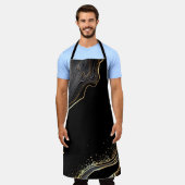 abstrakter schwarzer Agerhintergrund mit goldenen Schürze (Getragen)