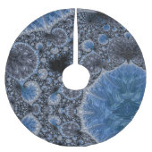 Abstrakter schwarzer blauer komplizierter Fraktal Polyester Weihnachtsbaumdecke (Vorderseite)