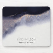 Abstrakter Schwarzer Fohlen Watercolor Wash Mousepad (Vorne)