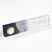 Abstrakter Schwarzer Fohlen Watercolor Wash Namensplakette