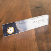 Abstrakter Schwarzer Fohlen Watercolor Wash Namensplakette (Seite)