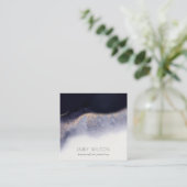 Abstrakter Schwarzer Fohlen Watercolor Wash Quadratische Visitenkarte (Stehend Vorderseite)