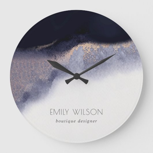 Abstrakter Schwarzer Forelle Große Wanduhr (Vorderseite)