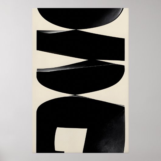 Abstrakter Schwarzer Formen Kunstprint Modernistis Poster (Vorne)