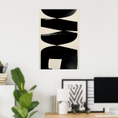 Abstrakter Schwarzer Formen Kunstprint Modernistis Poster (Heimbüro)
