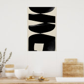 Abstrakter Schwarzer Formen Kunstprint Modernistis Poster (Küche)