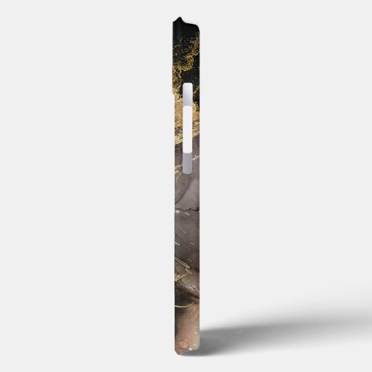 Abstrakter schwarzer Goldmarmor Case-Mate iPhone Hülle (Rückseite / Links)