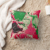 Abstrakter, schwarzer, grüner und roter Marmor. Kissen (Decke)