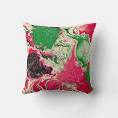 Abstrakter, schwarzer, grüner und roter Marmor. Kissen (Rückseite)