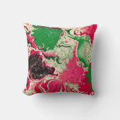 Abstrakter, schwarzer, grüner und roter Marmor. Kissen (Vorderseite)