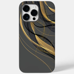 Abstrakter schwarzer Hintergrund mit Gold und Blac Case-Mate iPhone 14 Pro Max Hülle