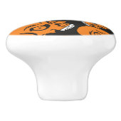 Abstrakter schwarzer Hintergrund mit Schädeln Keramikknauf (Seitenansicht)