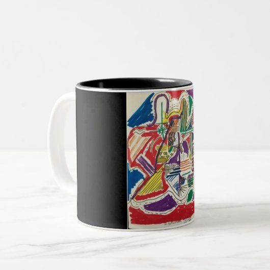 Abstrakter schwarzer Hintergrund Zweifarbige Tasse (Vorderseite Links)