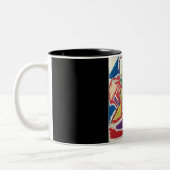 Abstrakter schwarzer Hintergrund Zweifarbige Tasse (Links)