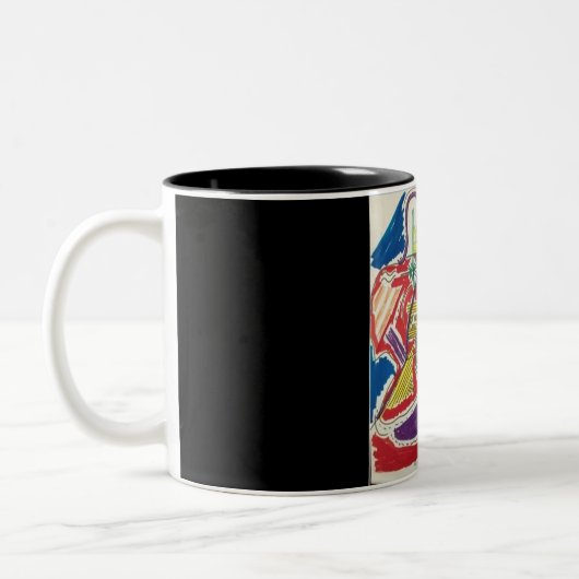 Abstrakter schwarzer Hintergrund Zweifarbige Tasse (Links)