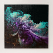 Abstrakter, schwarzer Lila türkisfarbener Kupfer-R Puzzle (Horizontal)