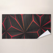 Abstrakter schwarzer Polygon-Rot-Licht-futuristisc Badehandtuch (Badehandtuch)
