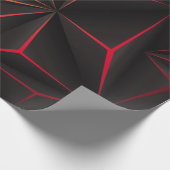 Abstrakter schwarzer Polygon-Rot-Licht-futuristisc Geschenkpapier (Ecke)
