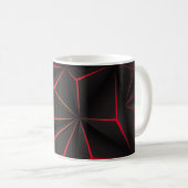 Abstrakter schwarzer Polygon-Rot-Licht-futuristisc Kaffeetasse (VorderseiteRechts)