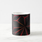 Abstrakter schwarzer Polygon-Rot-Licht-futuristisc Kaffeetasse (Mittel)
