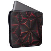 Abstrakter schwarzer Polygon-Rot-Licht-futuristisc Laptopschutzhülle (Vorne Rechts)