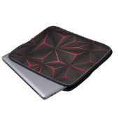 Abstrakter schwarzer Polygon-Rot-Licht-futuristisc Laptopschutzhülle (Vorne Knopf)