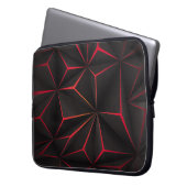 Abstrakter schwarzer Polygon-Rot-Licht-futuristisc Laptopschutzhülle (Vorderseite Links)