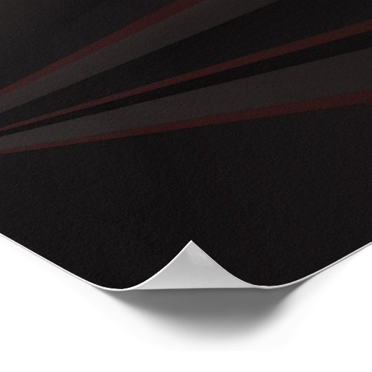 Abstrakter schwarzer Polygon-Rot-Licht-futuristisc Poster (Ecke)