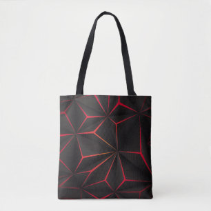 Abstrakter schwarzer Polygon-Rot-Licht-futuristisc Tasche