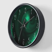 Abstrakter schwarzer Rauch Swirl - grün Uhr (Winkel)