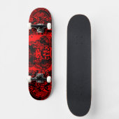 Abstrakter schwarzer/roter "Pitbull" Skateboard (Vorderseite)