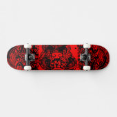 Abstrakter schwarzer/roter "Pitbull" Skateboard (Horizontal)