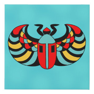 Abstrakter schwarzer Scarab Käfer Farbenfrohe Stre Künstlicher Leinwanddruck