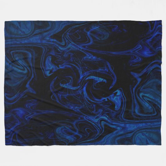 Abstrakter, schwarzer Swirl, Cool Fleecedecke (Vorderseite (Horizontal))