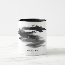 Abstrakter schwarzer Tintenrauch-Drache Fantasy-Ta