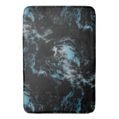 abstrakter schwarzer und blauer Marmor Badematte (Vorderseite Vertikal)