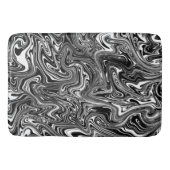 Abstrakter schwarzer und weißer Flüssig-Marmor Badematte (Vorderseite)