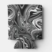 Abstrakter schwarzer und weißer Flüssig-Marmor Dosenkühler (Rückseite)